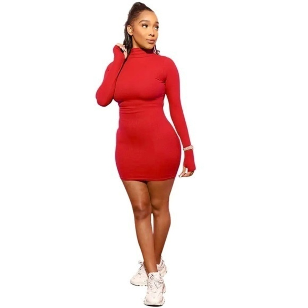 Women's Orange Bodycon Dress